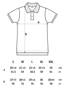 Mens standard polo size guide